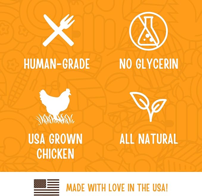 Full Moon Chicken Jerky Healthy All Natural Dog Treats Human Grade Made in USA Grain Free 12 oz