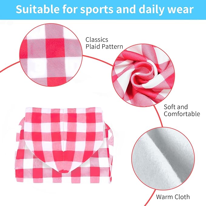 Plaid Dog Sweaters Hoodies Sweatshirts for Dogs Cats, Warm and Soft Cold Weater Coats for Christmas (Pink, X-Large)