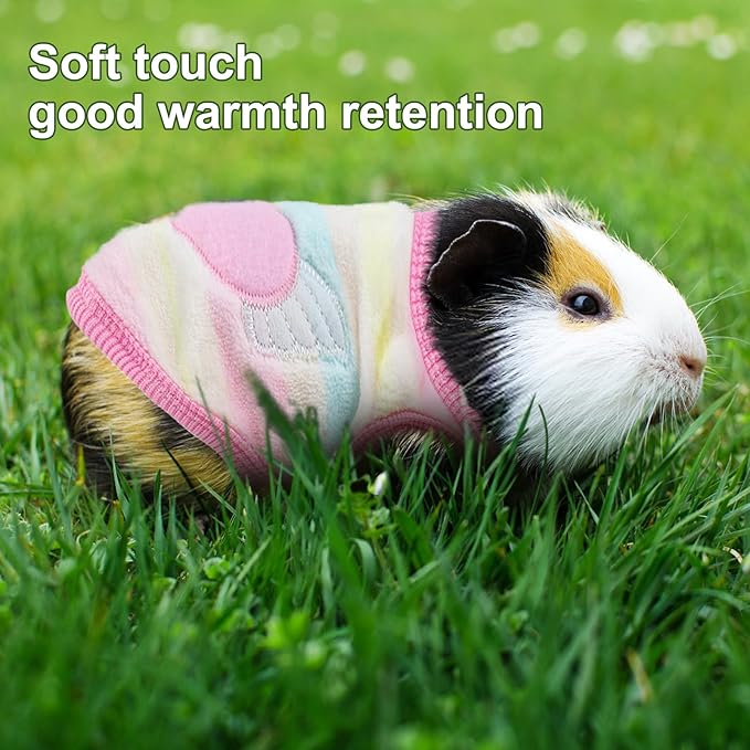 4 Pcs Bunny Clothes for Rabbits- Small Animal Guinea Pig Warm Vest Clothes Costume Soft T-Shirt Clothes for Rabbits Hamster Clothes Kitten Ferret Chihuahua Puppy Mini Dog and Small Animals XS