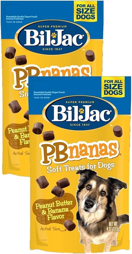 Bil-Jac PB-Nanas Dog Treats 4 oz, 4 Pack