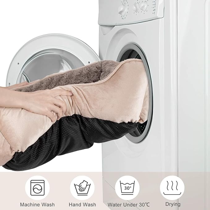 JOEJOY Rectangle Dog Bed for Large Medium Small Dogs Machine Washable Sleeping Sofa Non-Slip Bottom Breathable Soft Puppy Bed Durable Orthopedic Calming Pet Cuddler, Multiple Size, Beige