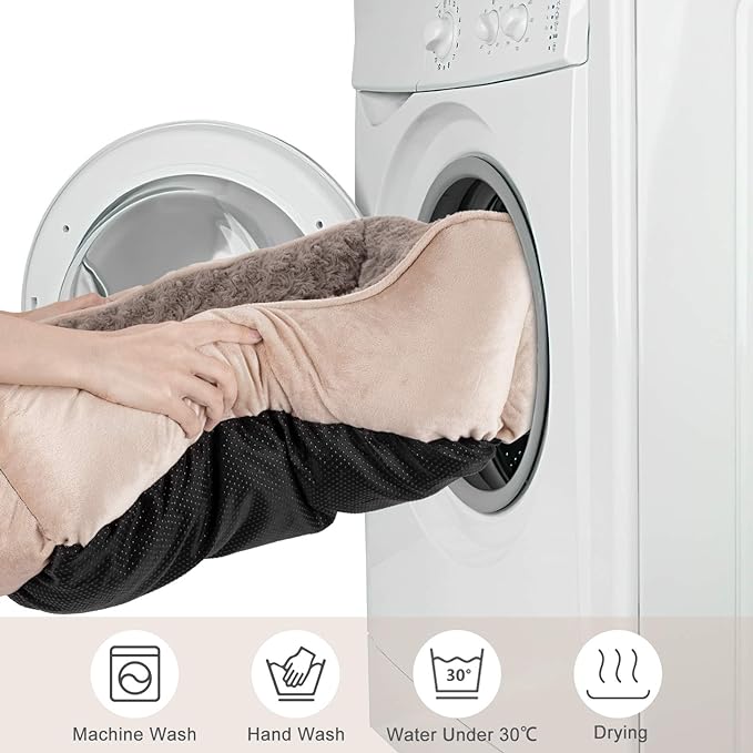 JOEJOY Rectangle Dog Bed for Large Medium Small Dogs Machine Washable Sleeping Dog Sofa Bed Non-Slip Bottom Breathable Soft Puppy Bed Durable Orthopedic Calming Pet Cuddler, Multiple Size, Beige