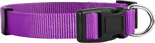 Native Pup Basic Nylon Dog Collar, Adjustable for Small, Medium, Large pet and Puppies Accessories, Cute Colors for Male, Female, boy, Girl, Puppy (Large, Purple)