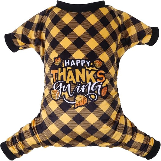 CuteBone Thanksgiving Dog Pajamas Costumes Pet Clothes Cat Apparel Shirt Winter Holiday Cute Pjs Outfits for Doggie Onesies P261S