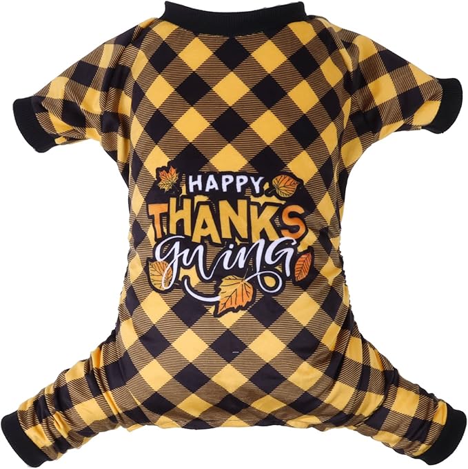 CuteBone Thanksgiving Dog Pajamas Costumes Pet Clothes Cat Apparel Shirt Winter Holiday Cute Pjs Outfits for Doggie Onesies P261L