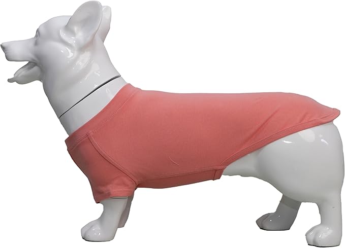 Lovelonglong Pet Clothing Dog Costumes Dachshund Clothes Blank T-Shirt Tee Shirts for Dachshund Dogs,Corgi 100% Cotton Lotuspink D-XL