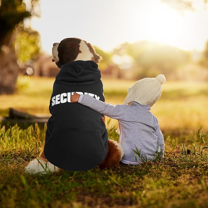 EXPAWLORER Dog Hoodies- Soft and Warm Dog Sweatshirt with Leash Hole, Halloween Dog Costume Winter Autumn Fleece Pet Clothes with Print for Puppy,Cat, Small Medium Large Dogs (XX-Large, Security)¡­