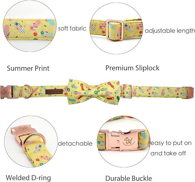 Elegant Little Tail Bowtie Dog Collar for Small to Large Dogs