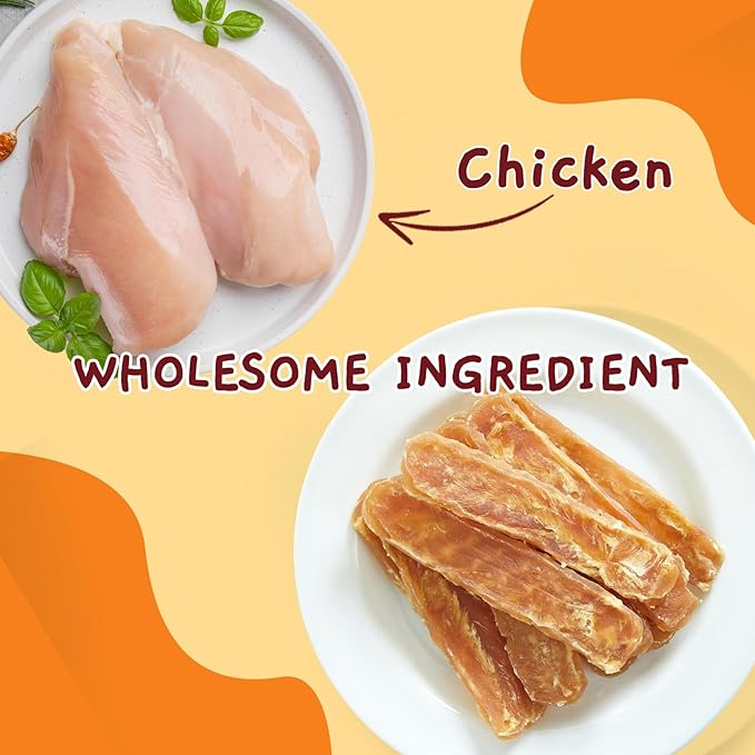 Jungle Calling Dog Treats Chicken Jerky Training Treats, Slow Roasted Snacks for Medium and Large Dogs Chewy Treats 10.6 Ounce (Chicken Fillet)