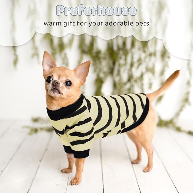 Dog Shirts for Large Dogs Cats, Dog Striped T-Shirts Dog Vest Pet Apparel Tee Shirts Spring Summer Suitable for Small and Medium Large Pets French Bulldog Bichon, Beige L