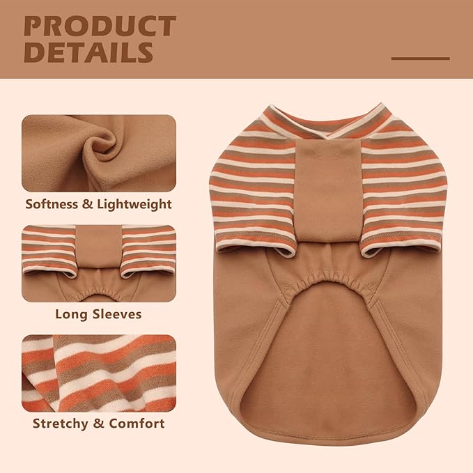 KYEESE 2Pack Soft Dog Sweaters for Small and Medium Dogs - Fleece Sweatshirt Pullover Clothes for Male Boy Dachshund - Stretchy Comfort Coats