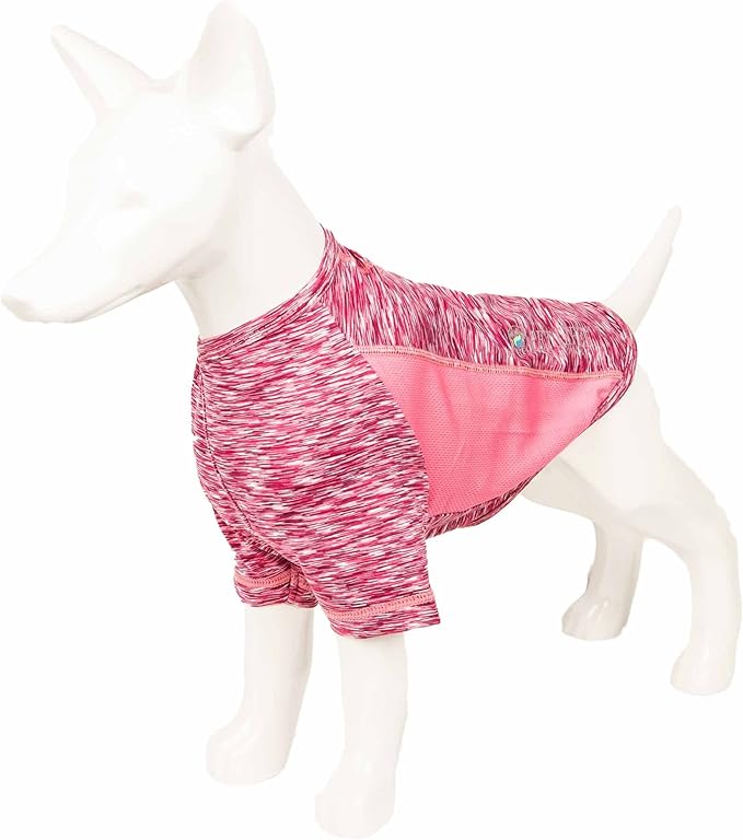 Pet Life ® Active 'Warf Speed' Heathred Dog Fitness and Yoga Pet T-Shirt Dog Clothes - Performance Dog T-Shirt with 4-Way-Stretch, Reflective and Quick-Dry Technology - Summer Dog Shirts