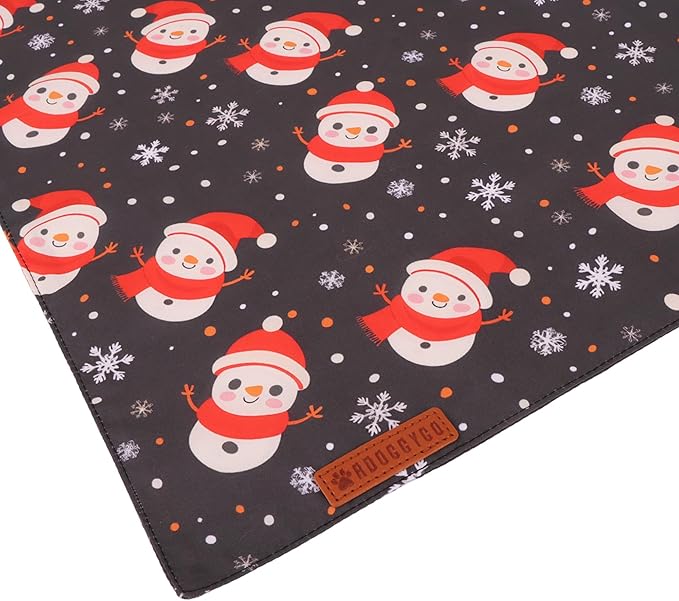 ADOGGYGO Christmas Dog Bandanas 2 Pack, Reversible Triangle Santa Snowman Pet Xmas Scarf, Adjustable Fit Christmas Bandanas for Medium Large Dogs Pets (Large)