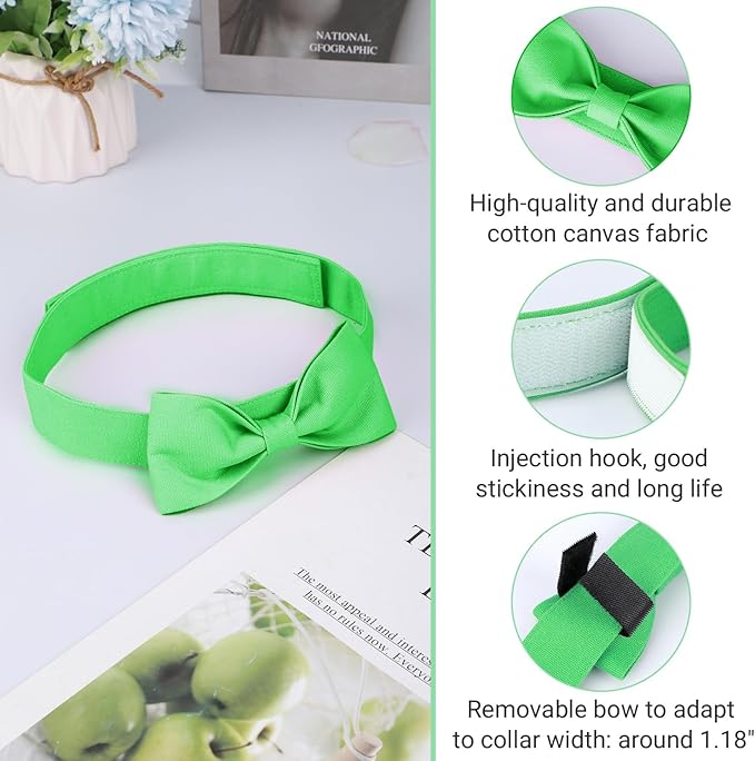 Segarty Bow Tie for Dogs, Adjustable Green Bowtie Collar for Extra Large Dogs, Durable Dog Neck Tie Tuxedo Comfortable Cotton Boy Pets Grooming Accessories for Formal Wedding Holiday Birthday Gift
