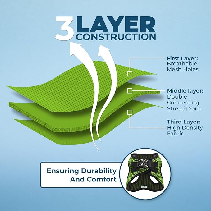 Voyager Step-in Air All Weather Mesh Harness and Reflective Dog 5 ft Leash Combo with Neoprene Handle, for Small, Medium and Large Breed Puppies by Best Pet Supplies - Lime Green (2-Tone), XS