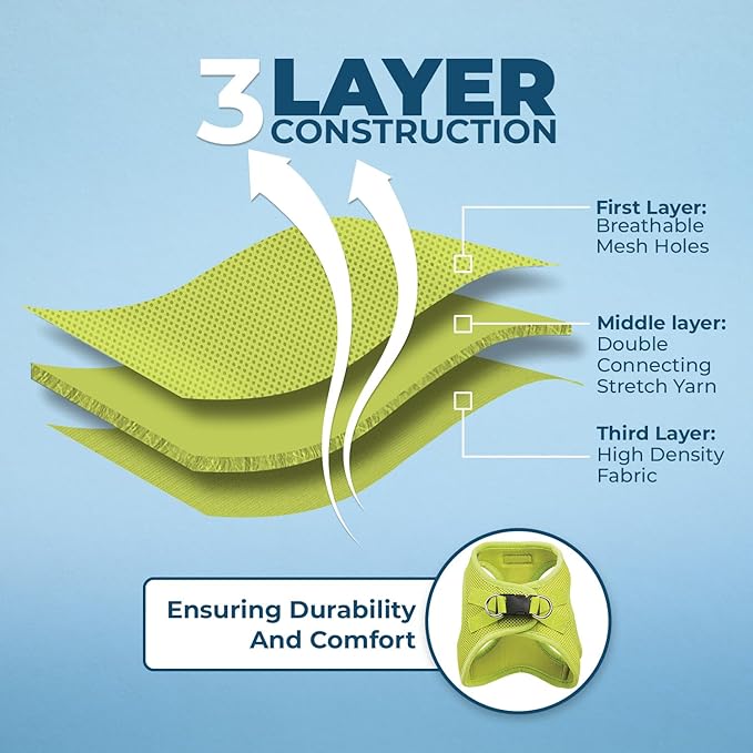 Voyager Step-in Air All Weather Mesh Harness and Reflective Dog 5 ft Leash Combo with Neoprene Handle, for Small, Medium and Large Breed Puppies by Best Pet Supplies - Set (Lime Green), M