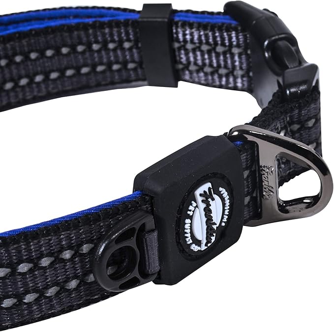 Franklin Pet Supply Co. - Nylon Dog Collar - Reflective Comfort - Fit - Neoprene - Adjustable- Small- Medium - Large - Puppy - Dog - Cat- Easy Clip