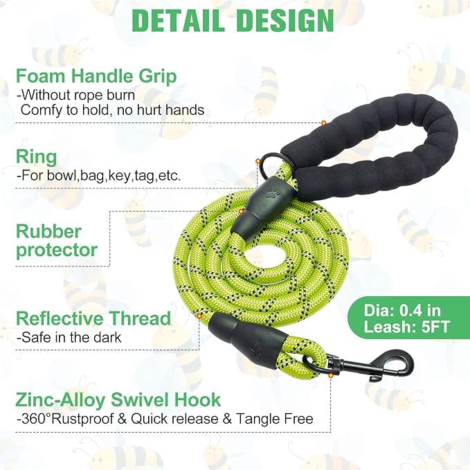 BEAUTYZOO Step in Dog Harness and Leash Set,Reflective Dog Harness No Pull No Choke Puppy Harness for Small Medium Large Dogs Cats,Soft Padded Mesh Vest Harnesses for Girl and Boy Pets, Bee M