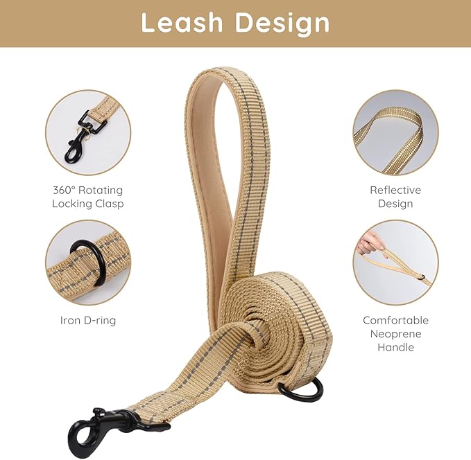 BELLA & PAL Puppy Harness with Leash Set, Step in Harness for Small Dogs, Dog Air Mesh Dog Vest Harness with Reflective Strip, No Pull No-Chock Harness for XXS, XS, Small, Medium Dog Cat (Khaki, XS)