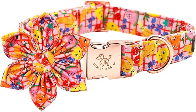 Elegant Little Tail Girl Dog Collar with Flower - Summer Flower Collar for Small, Medium, Large Dogs
