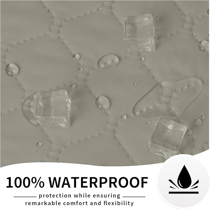 Easy-Going 100% Waterproof Dog Bed Cover Reversible Leak Proof Couch Cover Washable Sofa Cover Furniture Protector Blanket for Pets Kids Children Dog Cat (102x90 Inch, Beige/Beige)