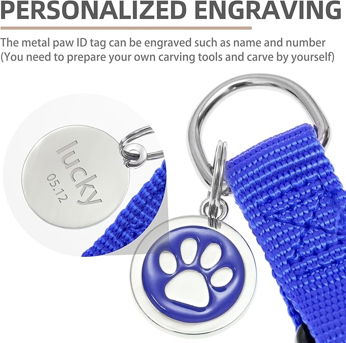 PUPTECK No Pull Dog Harness Soft Adjustable Basic Nylon Step in Puppy Vest Outdoor Walking with ID Tag