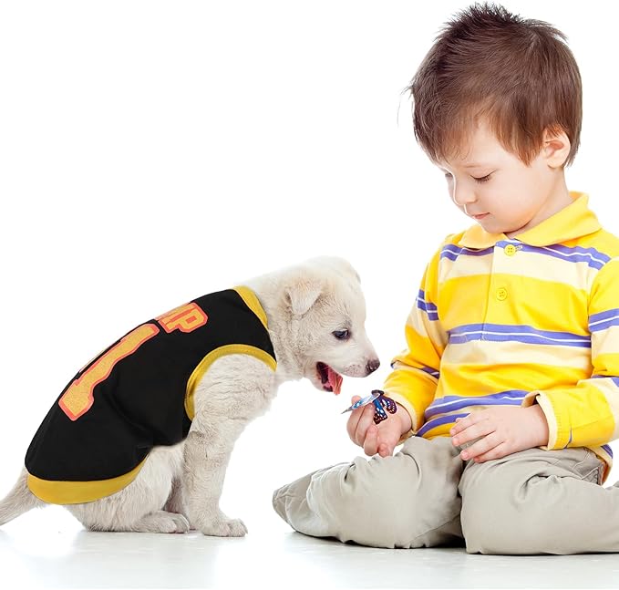 Saintrygo 8 Pieces Dog Shirts Pet Printed Clothes with Funny Letters Summer Pet T Shirts Cool Puppy Breathable Dog Outfit Soft Sweatshirt Cats(Cute Pattern,Medium)