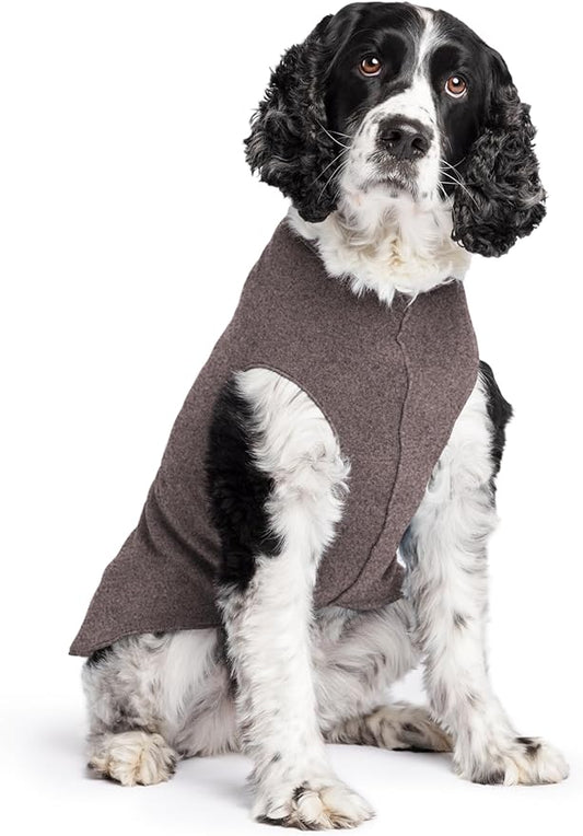 Stretch Fleece Dog Coat, Stretchy Pet Sweater, Machine Washable Pullover for Winter and Fall, Charcoal, 20