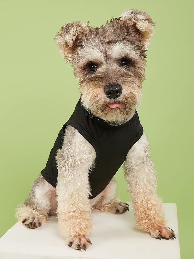 4 Packs Boy Dog Shirts Small Pet Clothes Tshirts for Puppy Boys Male Black Dog Clothes for Small Dogs