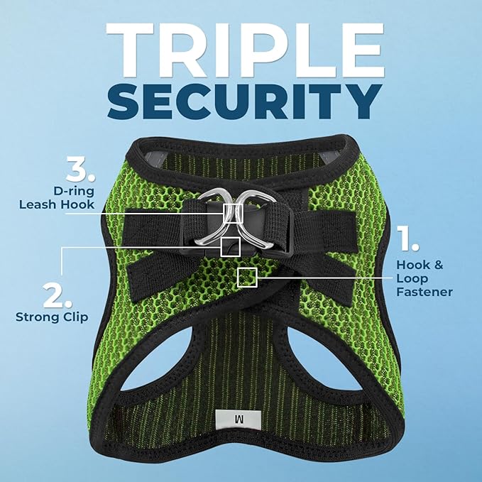 Voyager Step-in Air All Weather Mesh Harness and Reflective Dog 5 ft Leash Combo with Neoprene Handle, for Small, Medium and Large Breed Puppies by Best Pet Supplies - Lime Green (2-Tone), XS