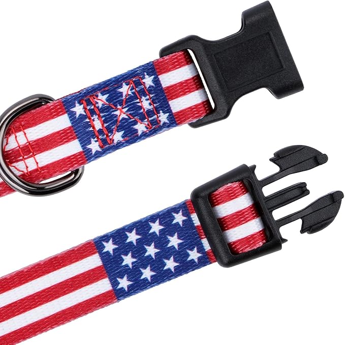 American Flag Dog Collar Independence Day Fourth of July The Great America Dog Collars Large