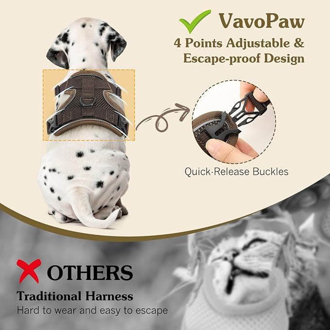 Cat Harness and Leash Set for Walking, Adjustable Kitten Vest Harness with Reflective Strip Breathable Mesh, Escape Proof Soft Pet Safety Vest for Cats, Kittens, Puppies, XL Coffee