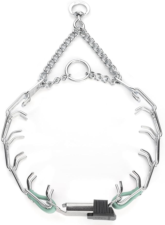 Herm Sprenger Chrome Plated Steel Dog Collar with Quick Release ClicLock Buckle and Biothane Insert Training Collar for Dogs Made in Germany (Sage Green, 16in x 2.25mm(Neck Size up to 13-14in))