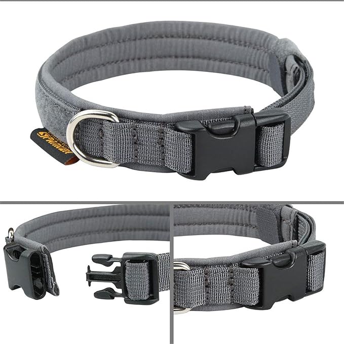 EXCELLENT ELITE SPANKER Nylon Puppy Dog Collar Adjustable Soft Padded Collar Heavy Duty Quick-Release Buckle Lightweight No-Choke for Small Medium Dogs