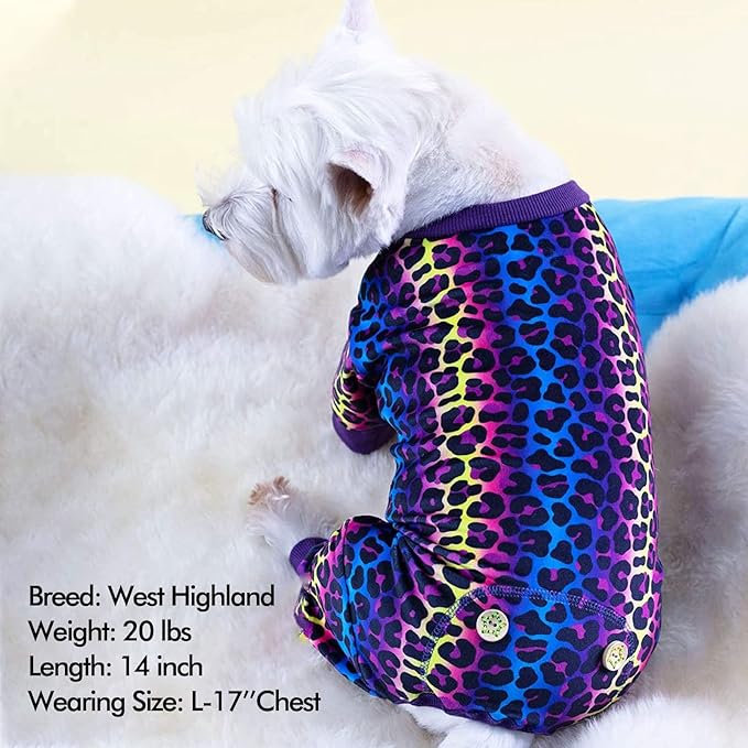 KYEESE Dog Pajamas Velvet Dog Pajamas Small Sized Dogs Dogs Pjs with Leopard Pattern Soft Doggie Jammies Stretchy Doggie Clothes Puppy Onesie Comfy Pet Coat Pet Costume, X-Small