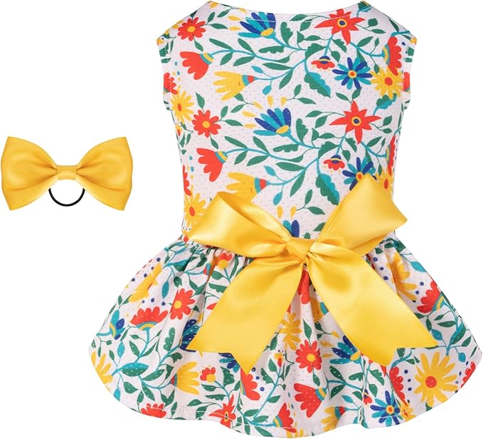 CuteBone Dog Mesh Dress Puppy Sundress Pet Outfit Summer Fashion for Small Dogs Girl Cat Clothes BF20XXS