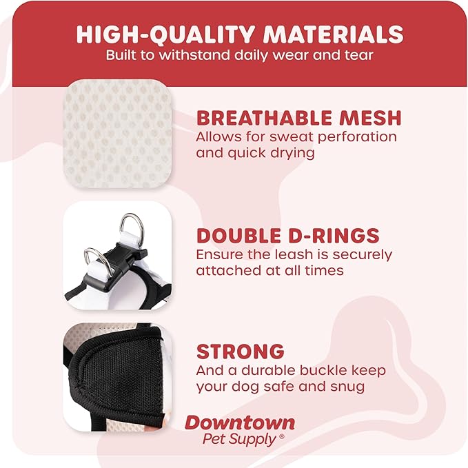 Downtown Pet Supply Step-in Dog Harness for Small Dogs - X-Small, Doodle - Adjustable, No Pull, Reflective Trim, Padded Mesh Fabric, Buckle Strap