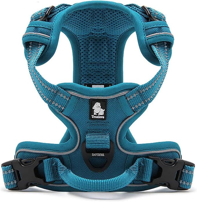 TRUE LOVE Truelove Adjustable No-Pull Dog Harness Reflective Pup Vest Harnesses Comfortable Control Brilliant Colors TLH5651(Blue,M)