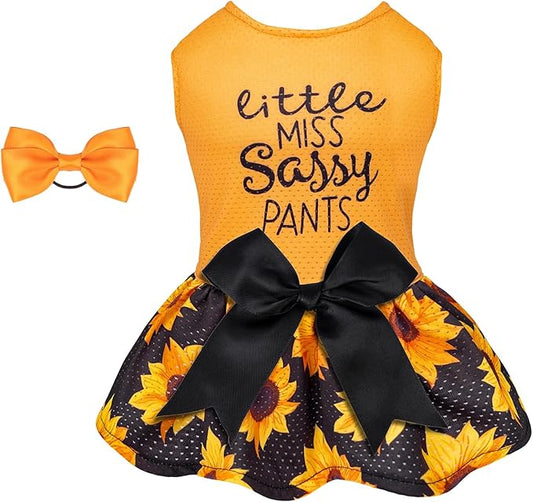 CuteBone Dog Mesh Dress Puppy Sundress Pet Outfit Summer Fashion for Small Dogs Girl Cat Clothes BF32M-D