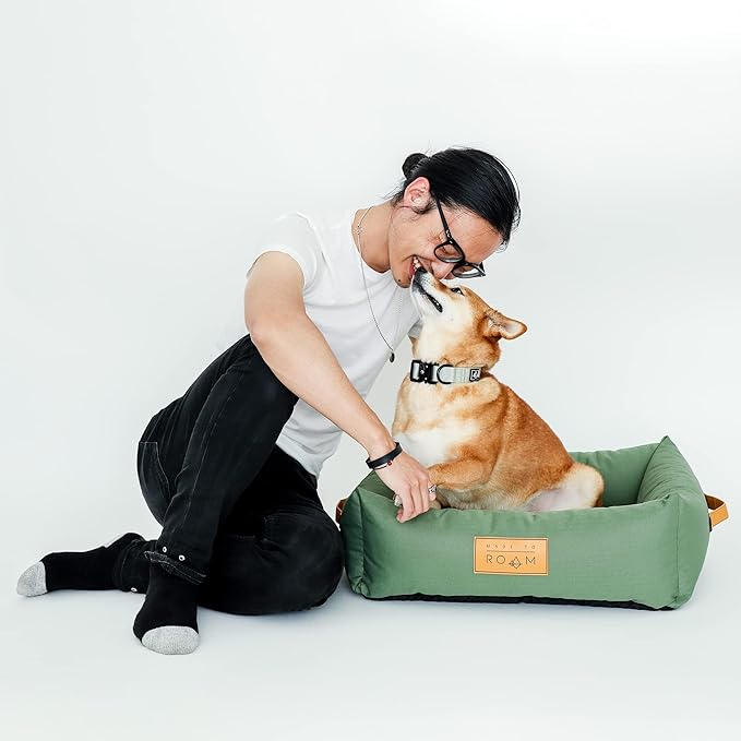 Made to ROAM Premium Dog Collar - Adjustable Heavy Duty Nylon Collar with Quick-Release Metal Buckle (Oregon Haze, Classic Size 3.5, Old Roam Logo)