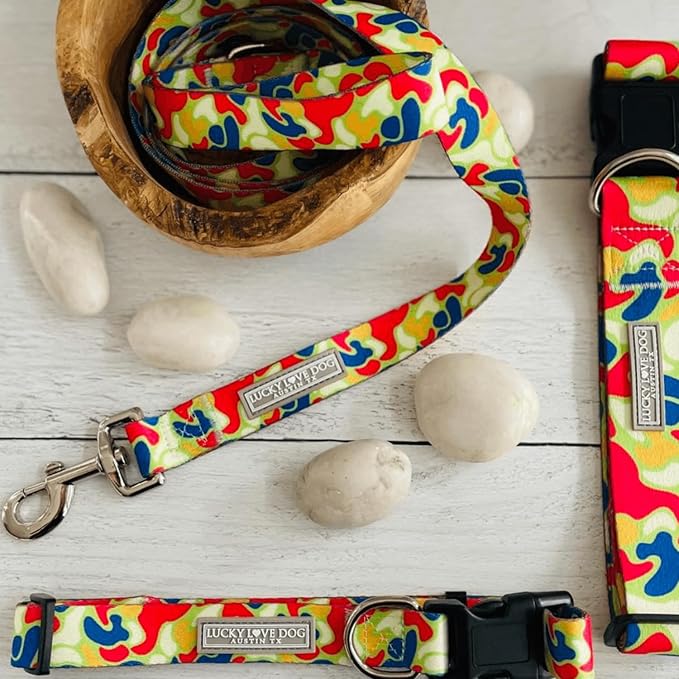 Lucky Love Dog - Adjustable Dog Collar and Leash Set with Easy Click Buckle for Small to Large Dogs, Durable, & Comfortable Collar for Male & Female Dogs, Puppies & Adult Ones - Oscar Combo, XS