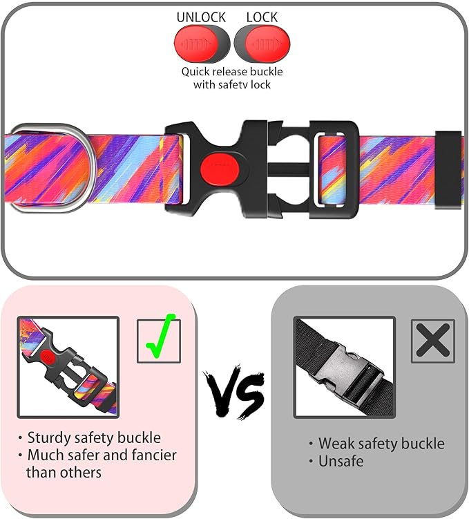 Cute Floral Dog Collar for Small Medium Large Dogs,Girl Female Dog Collars Soft Patterns Adjustable Pet Collar with Quick Release Safety Buckle for Puppy Breed Boy Dogs,Pumpkin,M