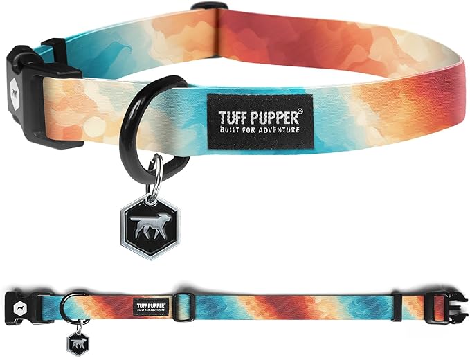 Tuff Pupper Premium Adjustable Dog Collar for X-Large Girl Dogs, Stylish Pattern Collars Designed in USA, Quick Release Buckle, RadiantSkies Print for Female Dog, XL (1.25 Inch Wide x 20-30 Inch Neck)