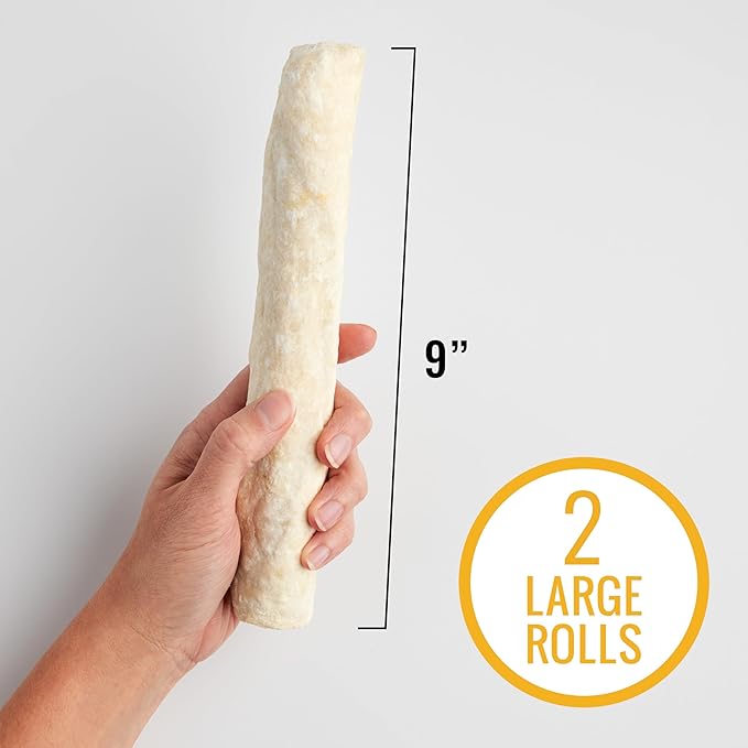Good n Fit Large Rolls with Real Chicken Liver Flavor, 2 Count, Long-Lasting Highly Digestible Rawhide Chews for Dogs