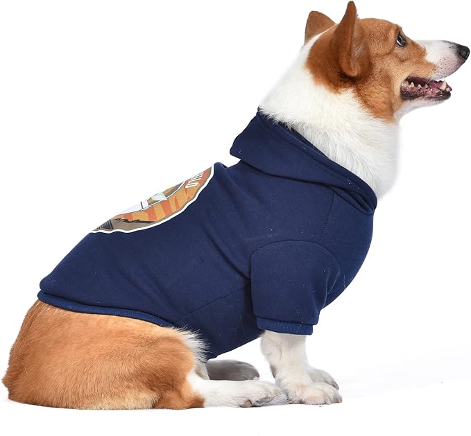 Star Wars for Pets The Mandalorian Hoodie for Dogs, "The Child" Design With Leash Attachment Hole | Cozy Hooded GROGU Sweatshirt, Navy, Large (FF20736)
