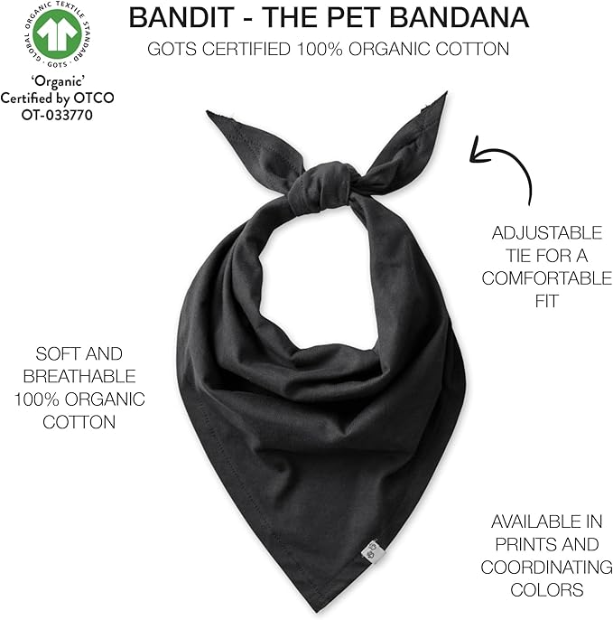 Multipack 100% Organic Cotton Pet Bandanas for Small, Medium and Large Dogs, Spooky, Medium/Large