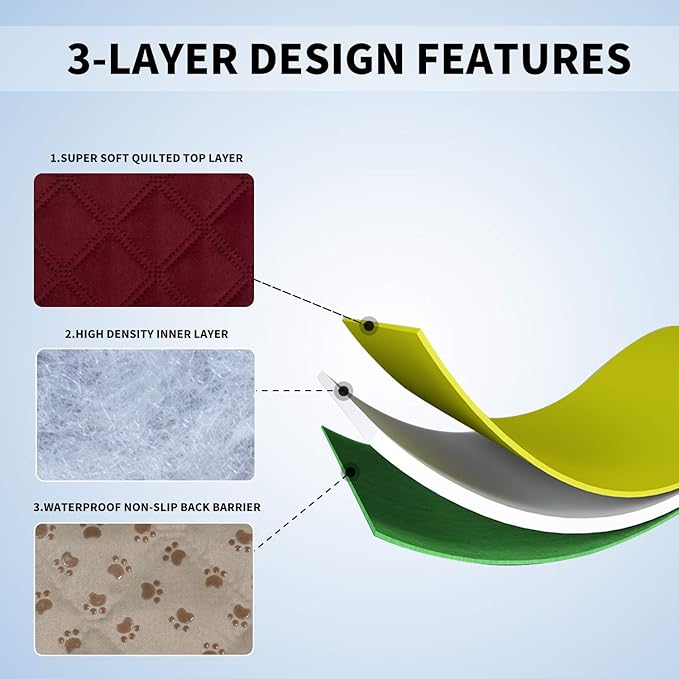 Easy-Going 100% Waterproof Dog Bed Cover, Non-Slip Pet Blanket for Furniture, Washable Couch Cover, Repleasement Sofa Cover (96X82 in,Christmas Red)