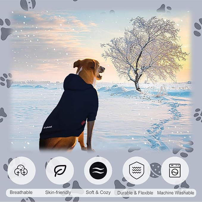 2 Pieces Basic Dog Hoodie, Soft and Comfy Cotton and Polyester Blend Dog Sweatshirt with Leash Hole and Pocket, Keep Your Puppy Warm and Stylish - Navy Blue & Red/Sleeved (XX-Large)