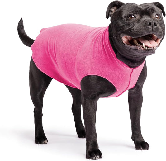 Stretch Fleece Dog Coat, Stretchy Pet Sweater, Machine Washable Pullover for Winter and Fall, Fuchsia, 16