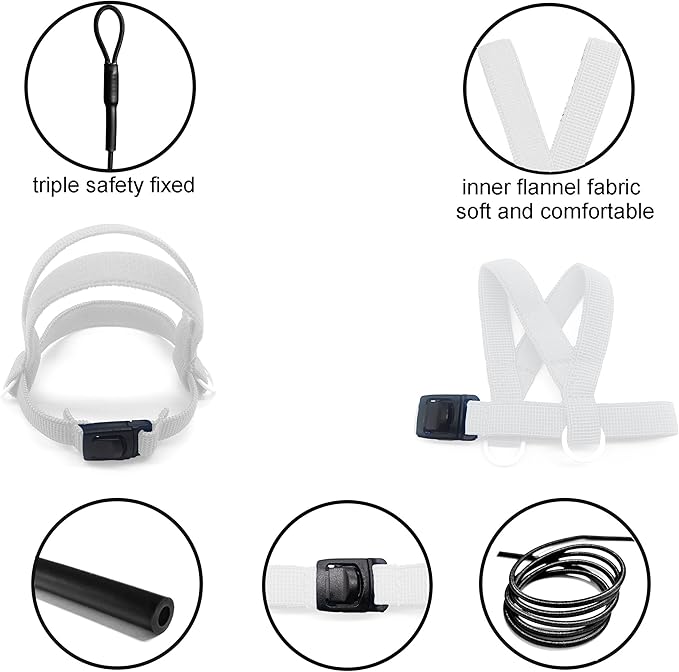 Bird Harness with Buckle Clip and A Leash, Outdoor Flying Kit for Bird Parrots Cockatiel S Size Weight 85-105 Grams, White